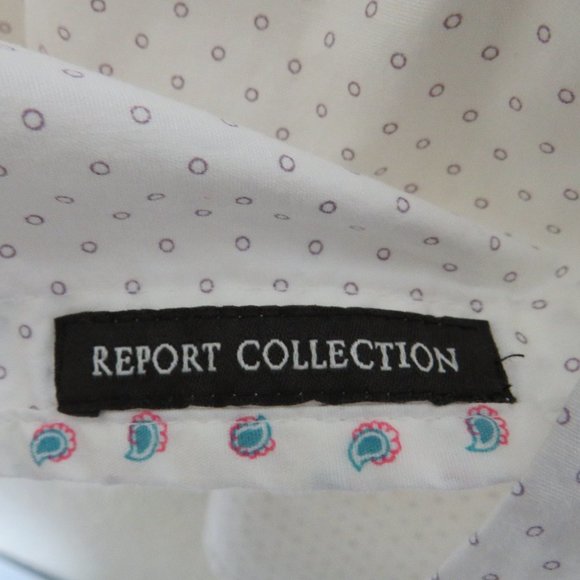 Report Collection* Men's Long Sleeve Button Down Curved Hem BOHO Shirt~ Large - Picture 4 of 11